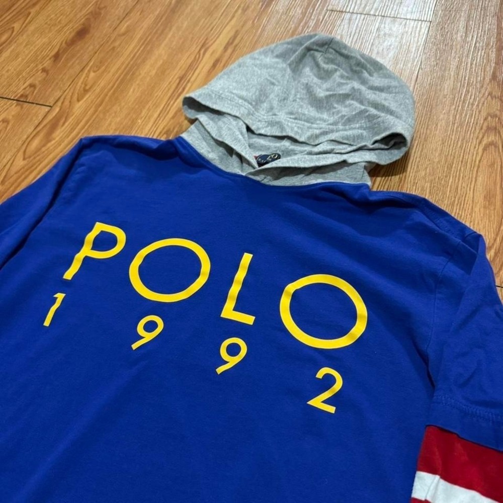 Polo Ralph Lauren Men's Hoodie 1992 Multicolor Striped Thin Stadium‎ Size Small